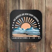 Jesus Mercies Are New Every Morning Christian Quote Coaster thumb 0