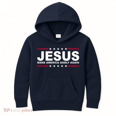 Jesus Make America Godly Again Kids Hoodie