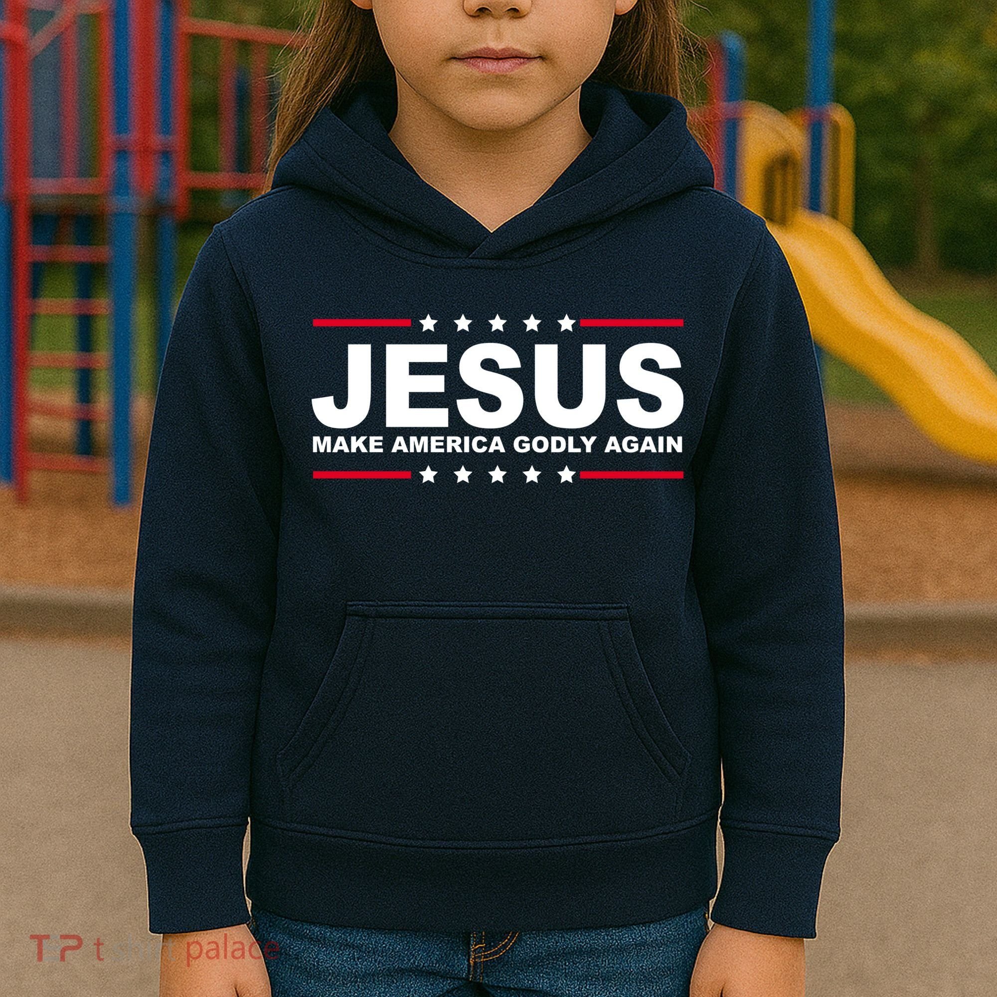 Jesus Make America Godly Again Kids Hoodie