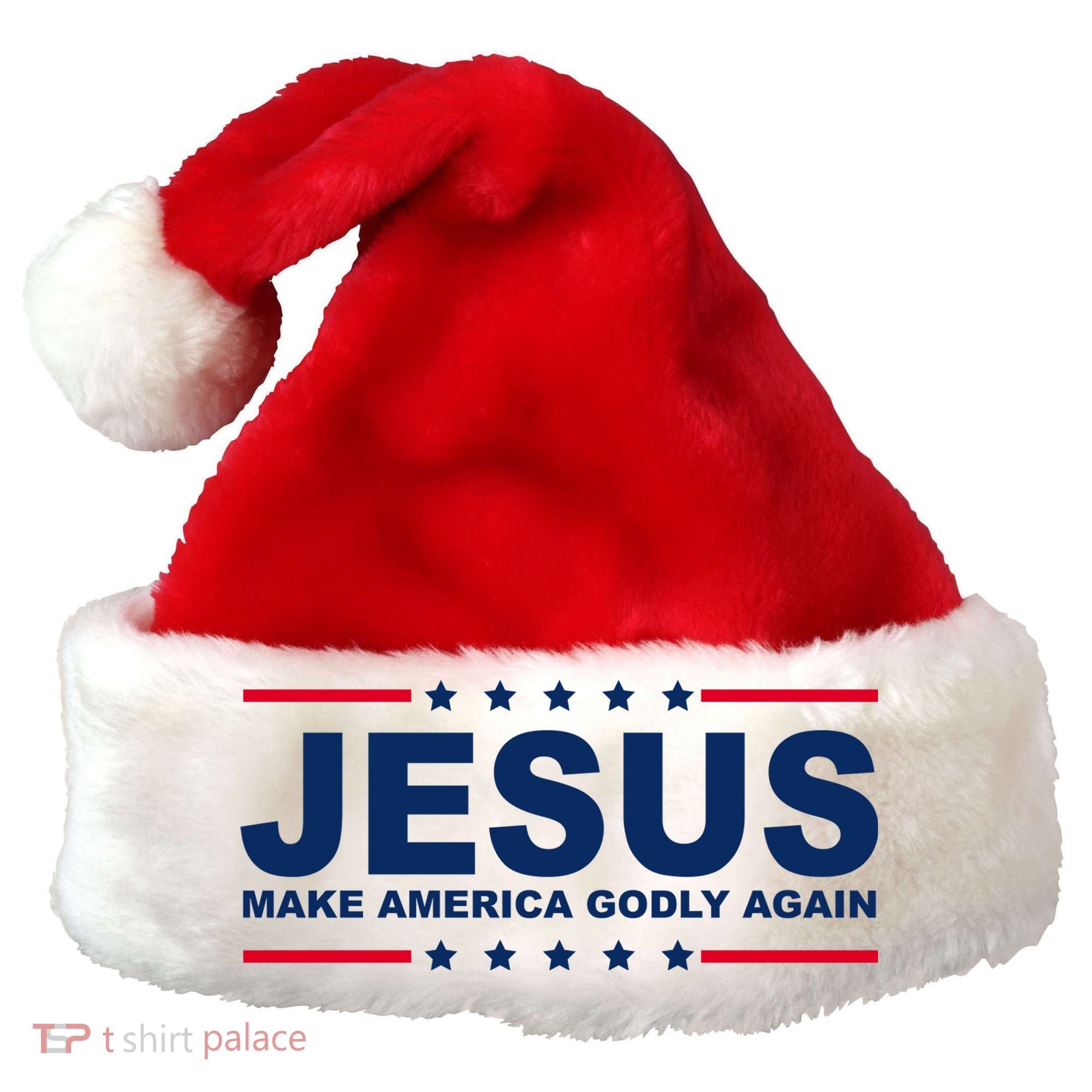 Jesus Make America Godly Again Santa Hat