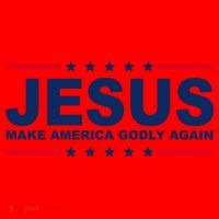 Jesus Make America Godly Again Santa Hat thumb 1
