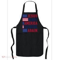 Jesus Make America Faithful Again - Patriotic American Flag Apron thumb 0