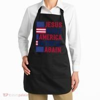 Jesus Make America Faithful Again - Patriotic American Flag Apron thumb 2