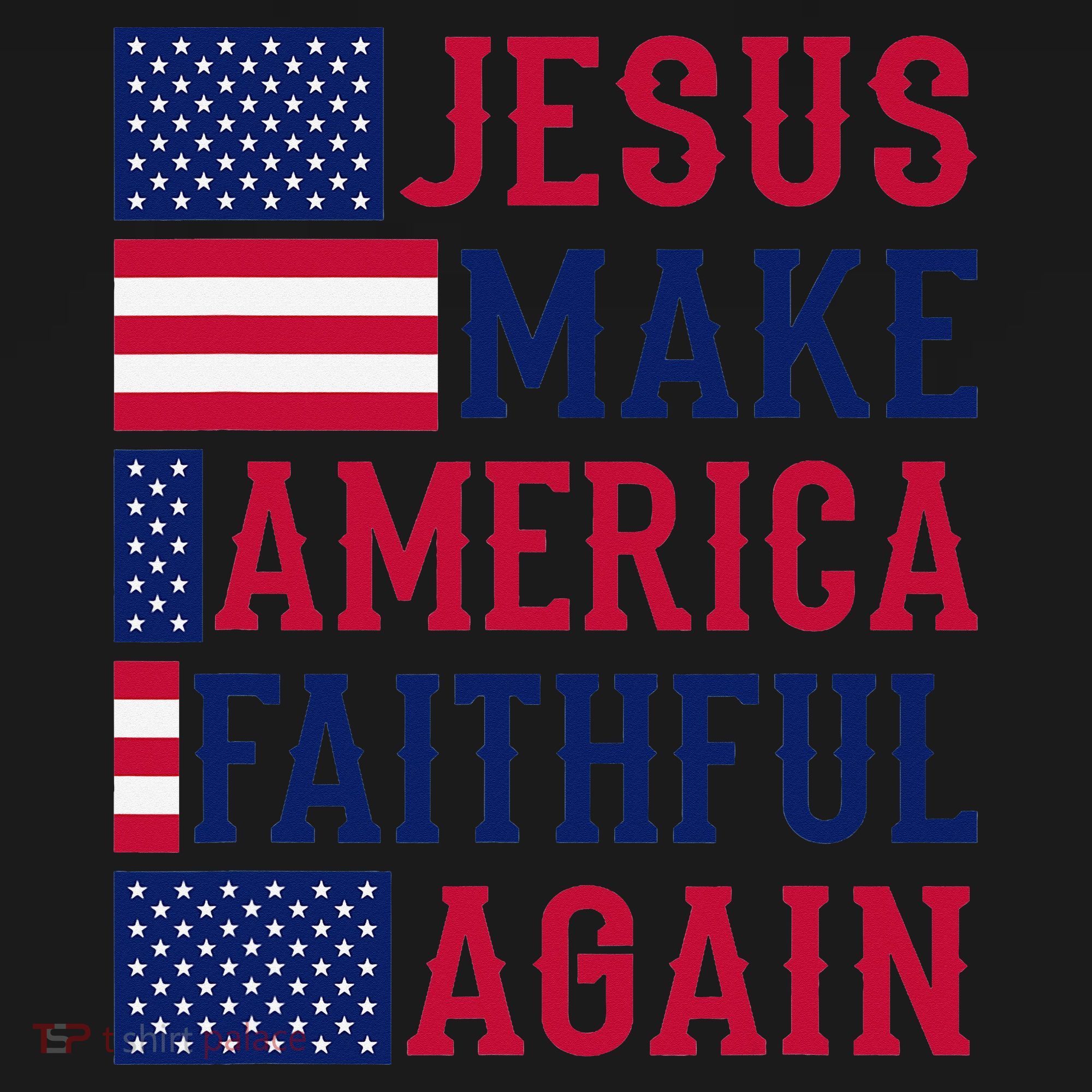 Jesus Make America Faithful Again - Patriotic American Flag Coaster