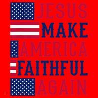 Jesus Make America Faithful Again - Patriotic American Flag Santa Hat thumb 1