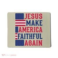 Jesus Make America Faithful Again - Patriotic American Flag Mousepad thumb 0