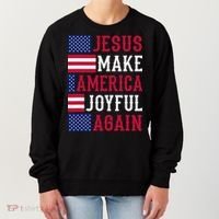 Jesus Make America Joyful Again - American Flag - Christian Women's Sweatshirt thumb 0