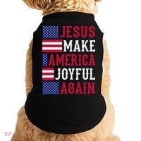 Jesus Make America Joyful Again - American Flag - Christian Doggie Tank thumb 0
