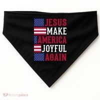 Jesus Make America Joyful Again - American Flag - Christian USA-Made Doggie Bandana thumb 0