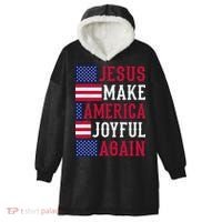 Jesus Make America Joyful Again - American Flag - Christian Hooded Wearable Blanket thumb 0