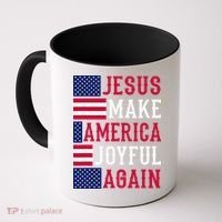 Jesus Make America Joyful Again - American Flag - Christian Coffee Mug thumb 0