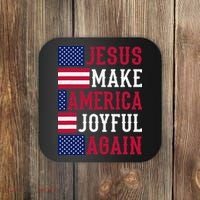 Jesus Make America Joyful Again - American Flag - Christian Coaster thumb 0