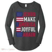 Jesus Make America Joyful Again - American Flag - Christian Women's Perfect Tri Tunic Long Sleeve Shirt thumb 0