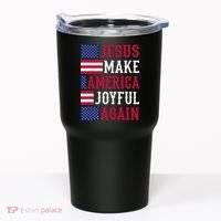Jesus Make America Joyful Again - American Flag - Christian Tumbler thumb 0