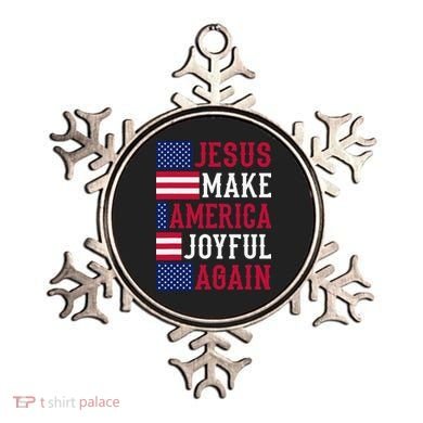 Jesus Make America Joyful Again - American Flag - Christian Ornament