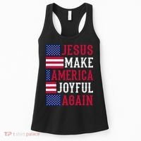 Jesus Make America Joyful Again - American Flag - Christian Women's Tank Top thumb 0