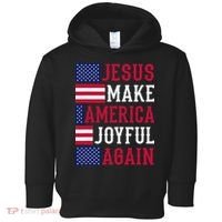 Jesus Make America Joyful Again - American Flag - Christian Toddler Hoodie thumb 0