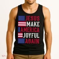 Jesus Make America Joyful Again - American Flag - Christian Tank Top thumb 3