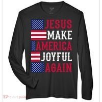Jesus Make America Joyful Again - American Flag - Christian Zone Performance Long-Sleeve T-Shirt thumb 0