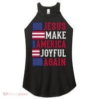 Jesus Make America Joyful Again - American Flag - Christian Women's Perfect Tri Rocker Tank thumb 0