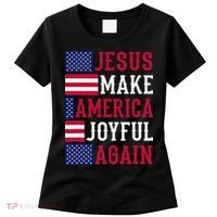 Jesus Make America Joyful Again - American Flag - Christian Women's T-Shirt thumb 0