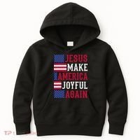 Jesus Make America Joyful Again - American Flag - Christian Kids Hoodie thumb 0