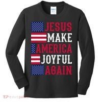 Jesus Make America Joyful Again - American Flag - Christian Kids Long Sleeve Shirt thumb 0