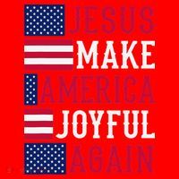 Jesus Make America Joyful Again - American Flag - Christian Santa Hat thumb 1