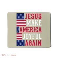 Jesus Make America Joyful Again - American Flag - Christian Mousepad thumb 0