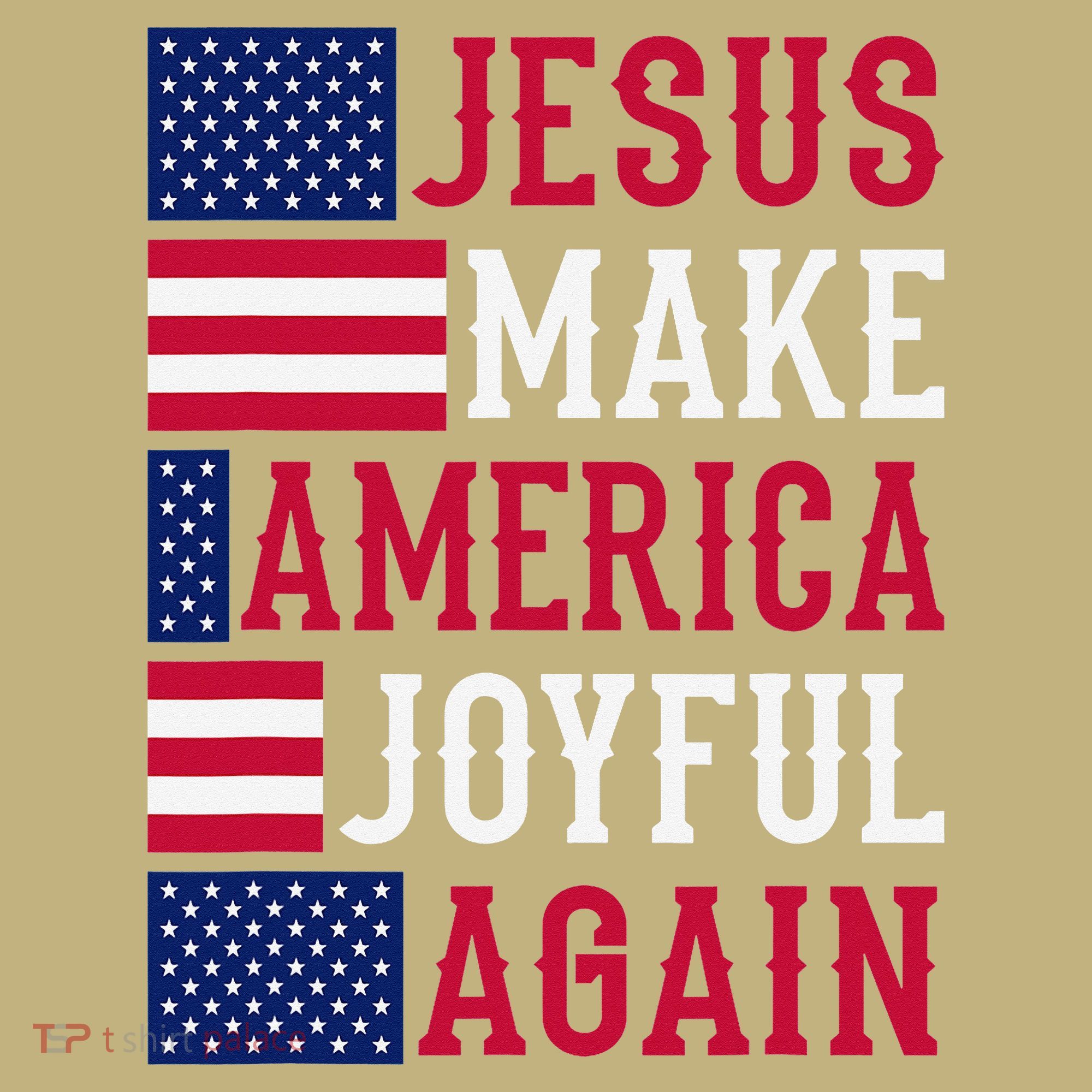 Jesus Make America Joyful Again - American Flag - Christian Mousepad