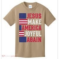 Jesus Make America Joyful Again - American Flag - Christian Kids T-Shirt thumb 0