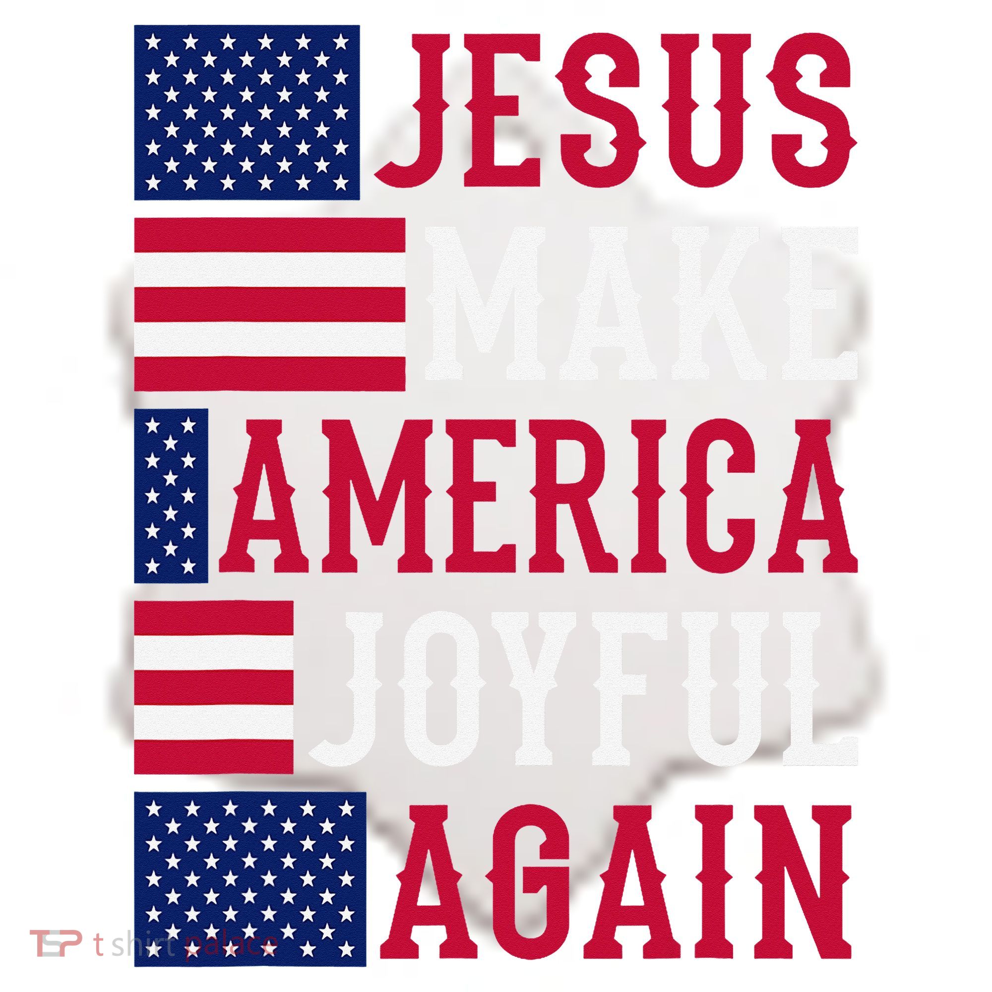 Jesus Make America Joyful Again - American Flag - Christian Ceramic Ornament