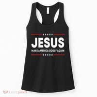 Jesus Make America Godly Again Patriotic Christian Faith USA Women's Tank Top thumb 0