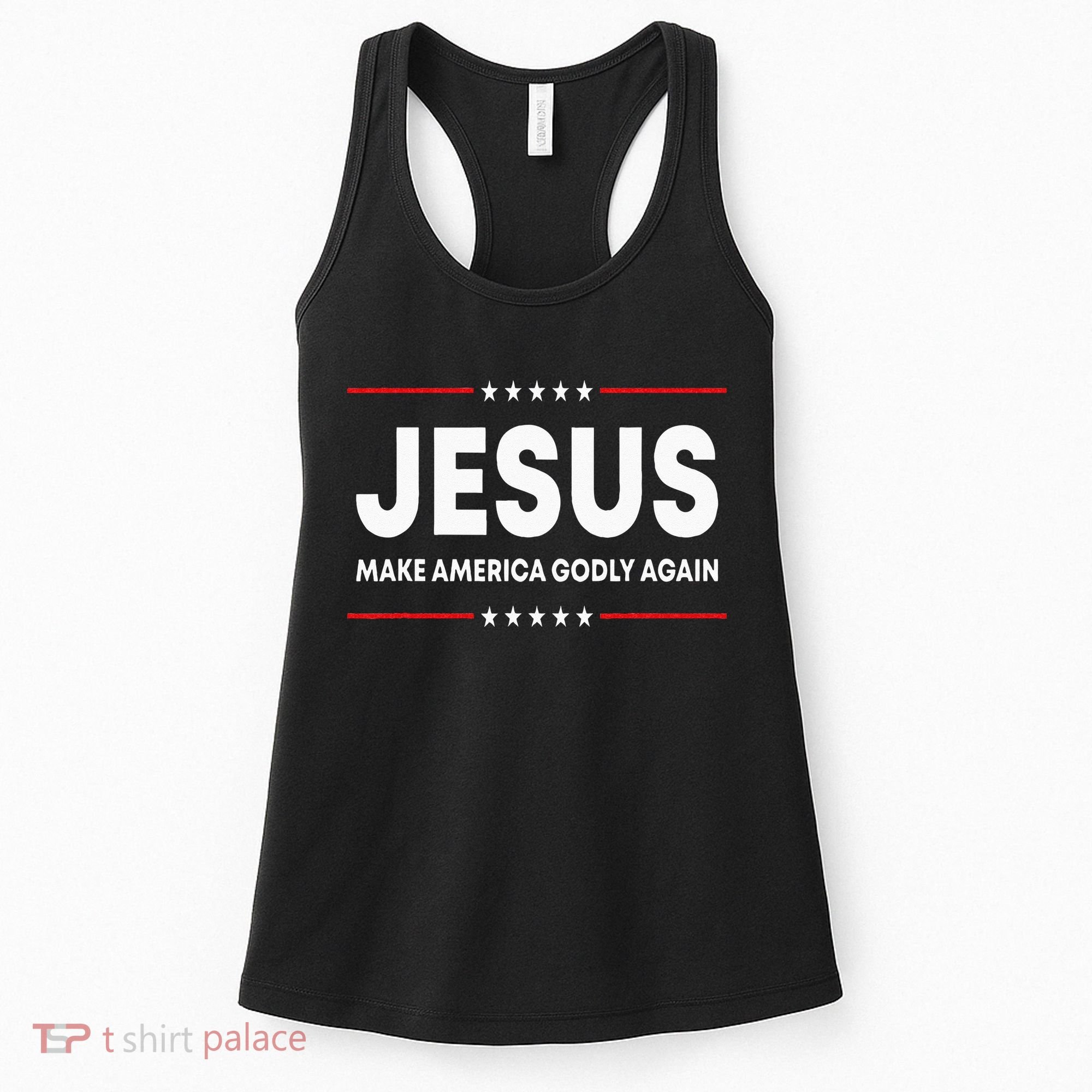 Jesus Make America Godly Again Patriotic Christian Faith USA Women's Tank Top