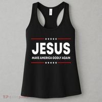 Jesus Make America Godly Again Patriotic Christian Faith USA Women's Tank Top thumb 3