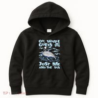 Just Me And The Sea Blue Beluga Cetacea Whale Watching Kids Hoodie thumb 0