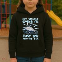 Just Me And The Sea Blue Beluga Cetacea Whale Watching Kids Hoodie thumb 3