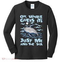 Just Me And The Sea Blue Beluga Cetacea Whale Watching Kids Long Sleeve Shirt thumb 0