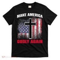 Jesus Make America Godly Again American Patriot Christian T-Shirt thumb 0