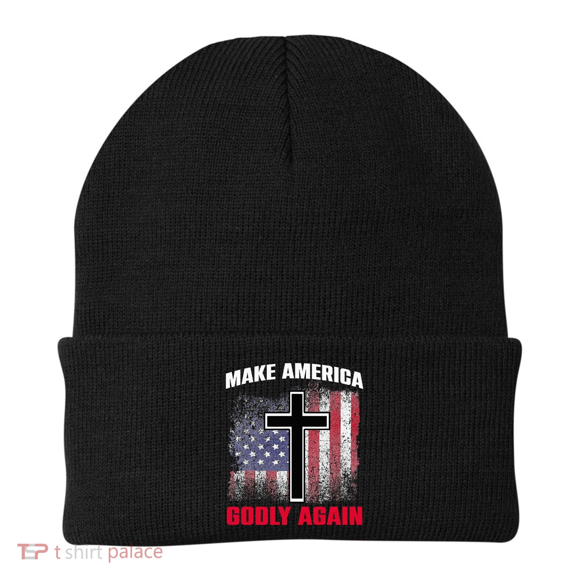 Jesus Make America Godly Again American Patriot Christian Beanie