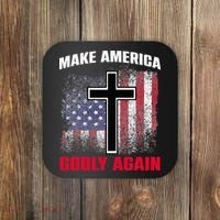 Jesus Make America Godly Again American Patriot Christian Coaster thumb 0