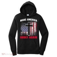Jesus Make America Godly Again American Patriot Christian Women's Hoodie thumb 0