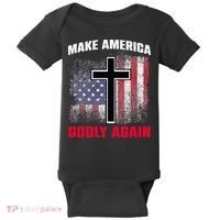 Jesus Make America Godly Again American Patriot Christian Baby Bodysuit thumb 0
