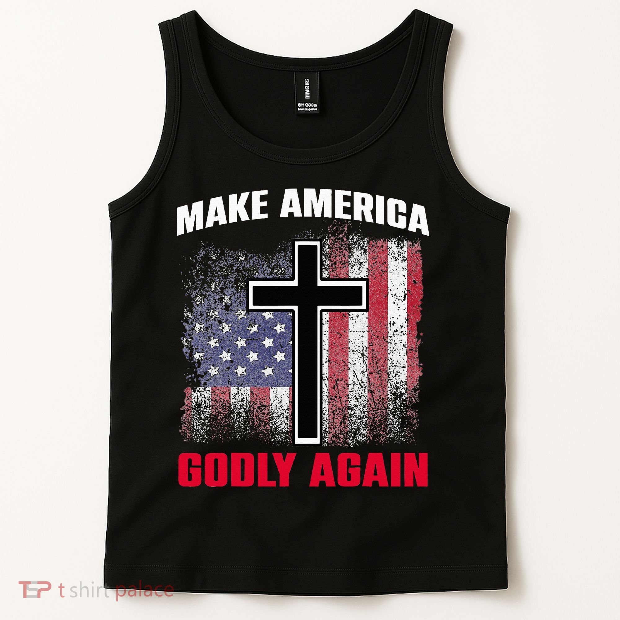 Jesus Make America Godly Again American Patriot Christian Tank Top