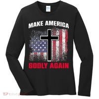 Jesus Make America Godly Again American Patriot Christian Women's Long Sleeve Shirt thumb 0