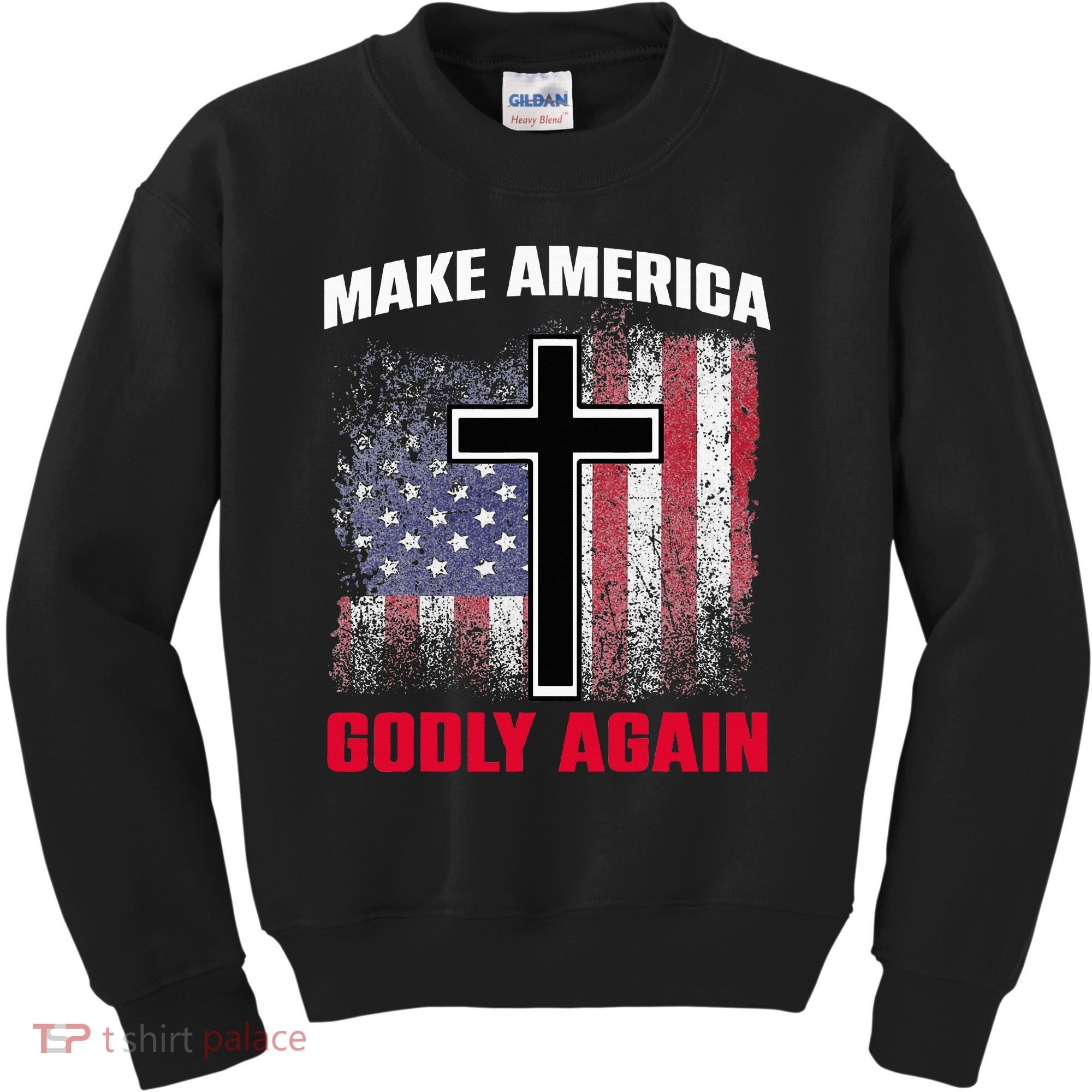 Jesus Make America Godly Again American Patriot Christian Kids Sweatshirt