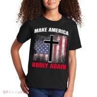 Jesus Make America Godly Again American Patriot Christian Kids T-Shirt thumb 2