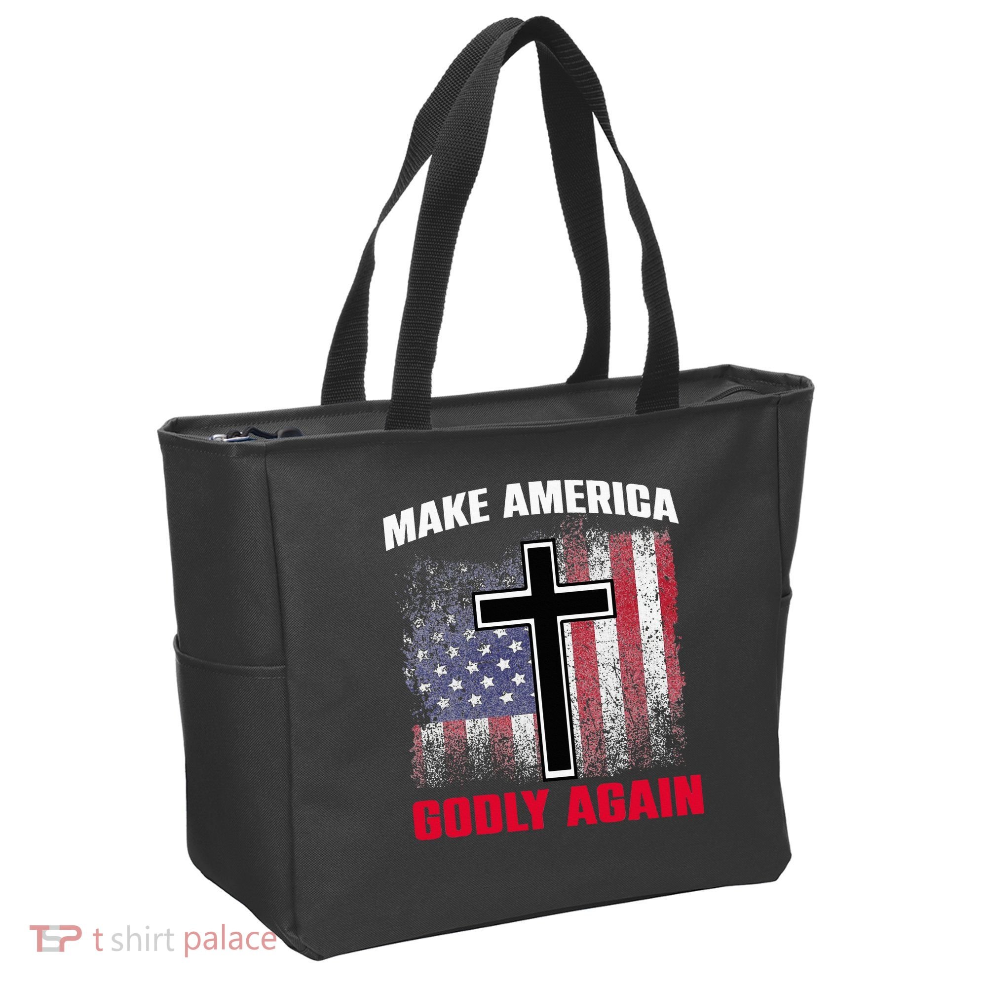 Jesus Make America Godly Again American Patriot Christian Tote Bag