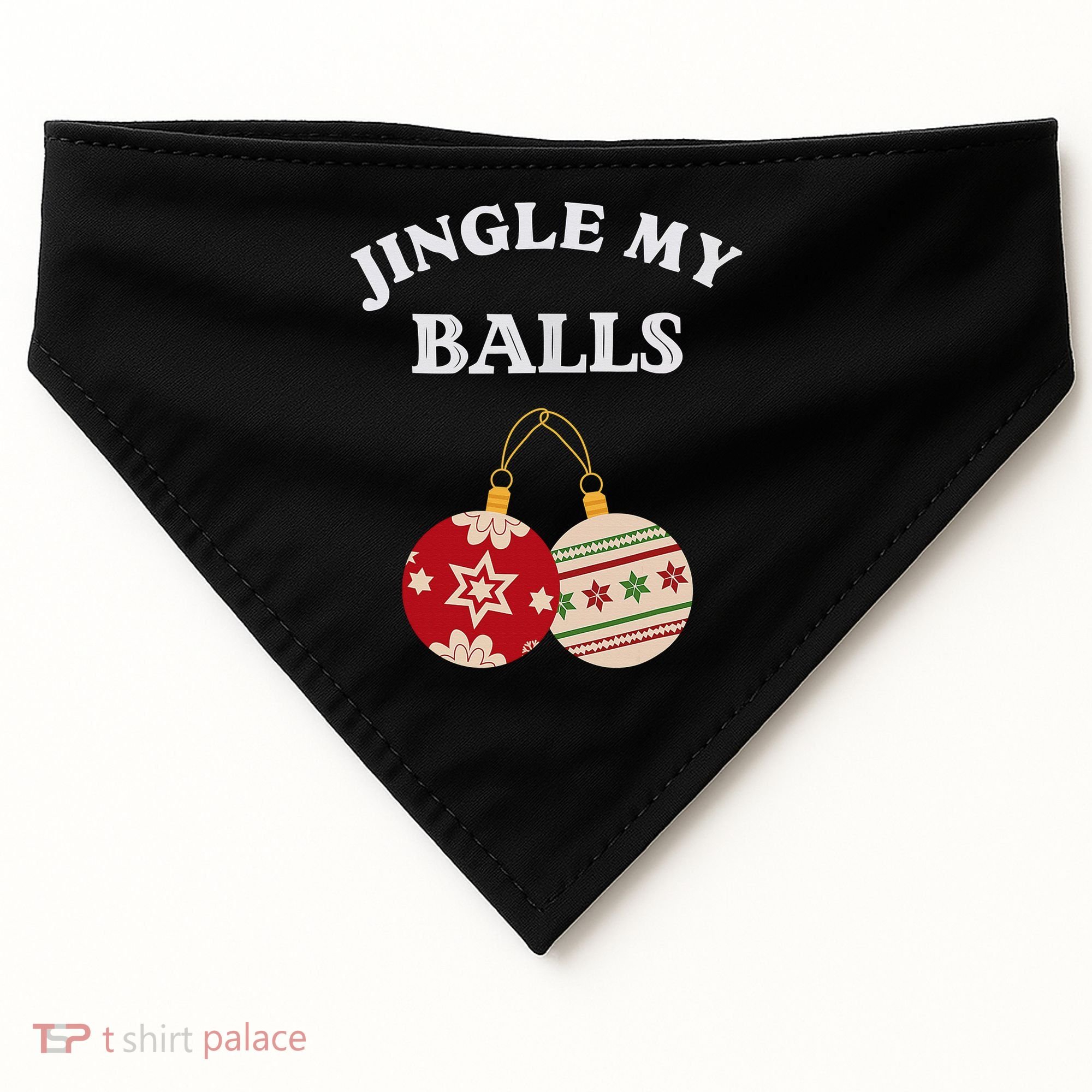 Jingle My Balls Shake My Presents Fun Couples Christmas USA-Made Doggie Bandana