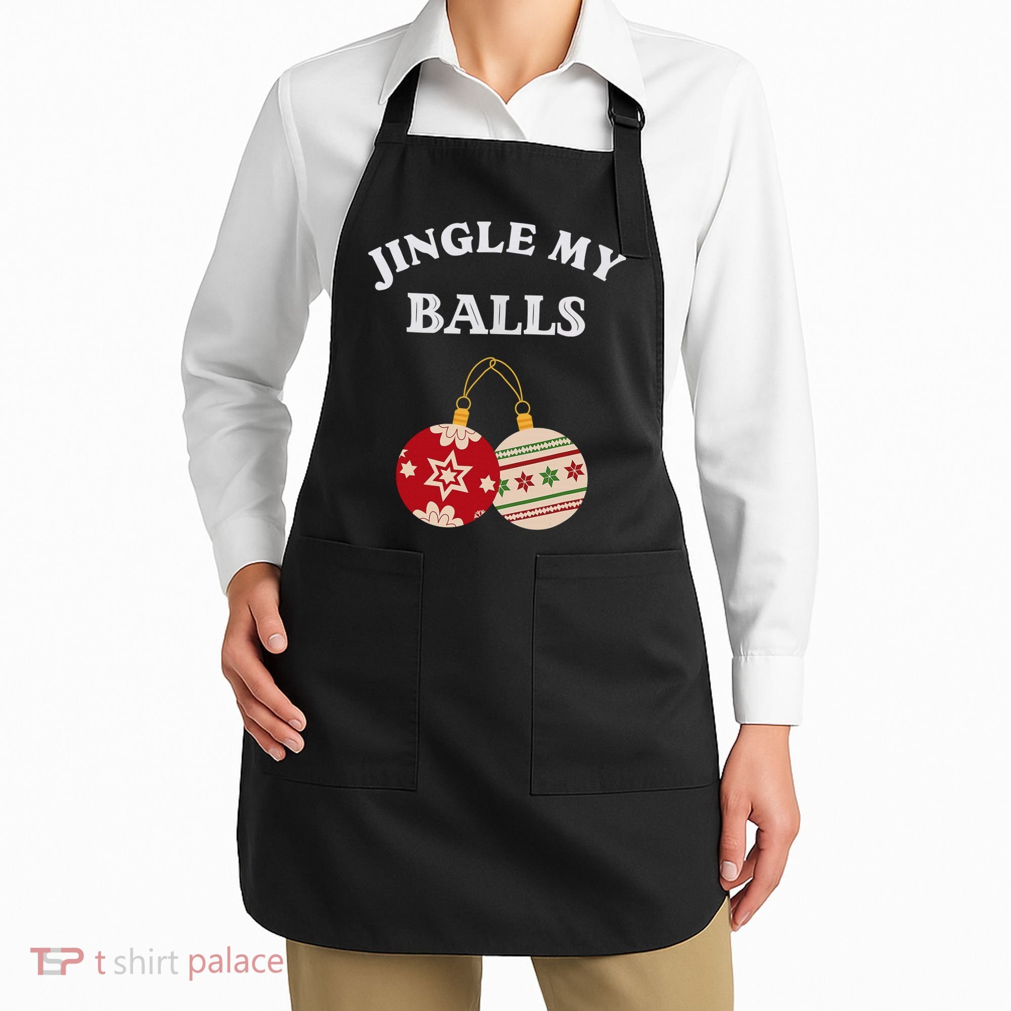 Jingle My Balls Shake My Presents Fun Couples Christmas Apron
